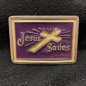 Jesus Saves belt buckle